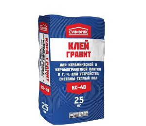 Клей для плитки Суффикс КС-40, 25 кг