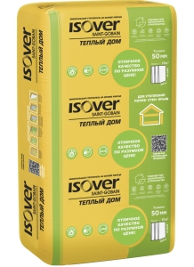 Утеплитель ISOVER Теплый Дом Плита 50x610х1170мм (14плит/9,99м2/0,5м3)