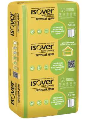 Утеплитель ISOVER Теплый Дом Плита 100x610х1170мм (7плит/5м2/0,5м3)