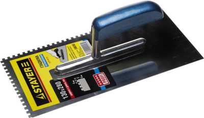 Гладилка STAYER PROFI 130х280мм,  8х8мм, зубчатая  нержав. с деревянной ручкой Гладилка STAYER PROFI 130х280мм,  8х8мм, зубчатая  нержав. с деревянной ручкой