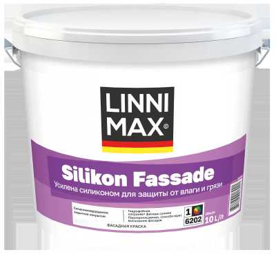 Краска фасадная силиконовая LINNIMAX Silikon Fassade белая 10 л Краска фасадная силиконовая LINNIMAX Silikon Fassade белая 10 л